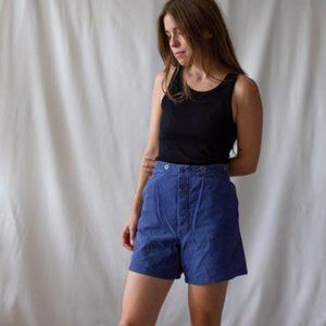 Rawson blue French distressed workwear shorts